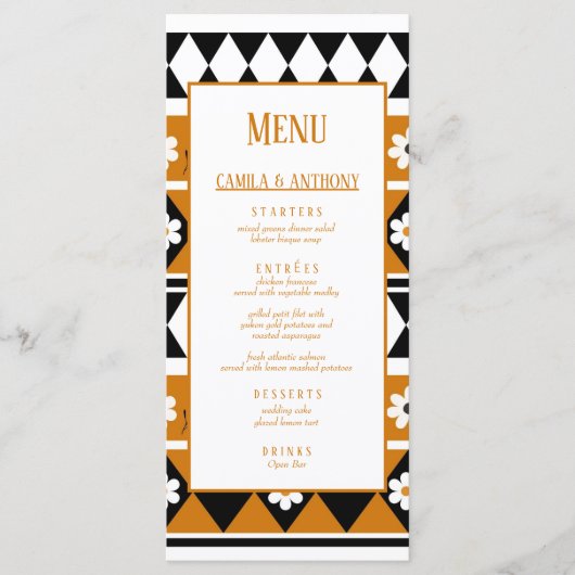 縁どストライプ花ダイヤモンドボホ花柄 メニュー (正面)