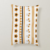 縁どストライプ花三角形ボホ模様 アクセントクッション (裏面(縦))