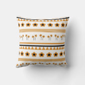 縁どストライプ花三角形ボホ模様 クッション (裏面)