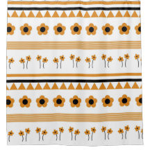 縁どストライプ花三角形ボホ模様