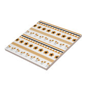 縁どストライプ花三角形ボホ模様 タイル (側面)