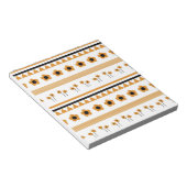 縁どストライプ花三角形ボホ模様 ノートパッド (アングル)