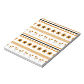 縁どストライプ花三角形ボホ模様 ノートパッド (回転)