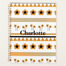 縁どストライプ花三角形ボホ模様 プランナー手帳