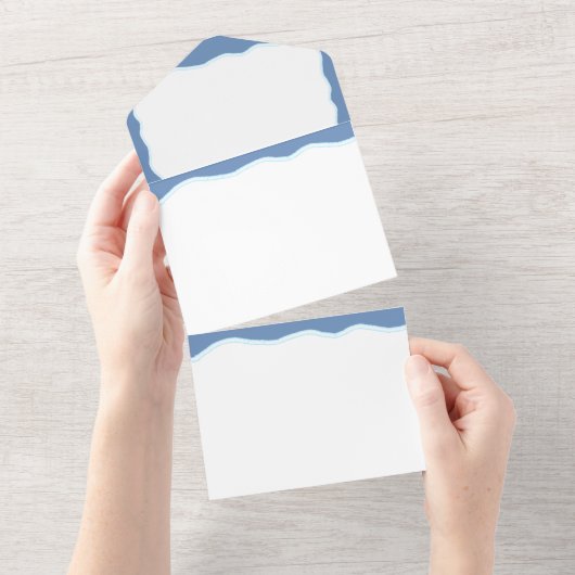 縁どデザインの招待状 オールインワン招待状 (貼ってはがせる)