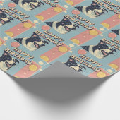 縁どドッグカラフル ラッピングペーパー (角)