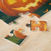 縁どドッグズパンプキンハロウィンおもしろい ジグソーパズル (側面)