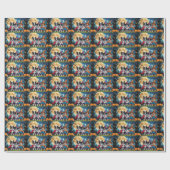 縁どドッグズパンプキンハロウィンおもしろい ラッピングペーパー (フラット)