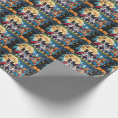 縁どドッグズパンプキンハロウィンおもしろい ラッピングペーパー (角)