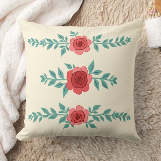 縁どバラ クッション (ブランケット)