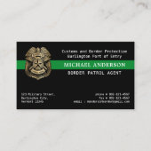 縁どパトロール薄い緑の線軍隊警察ロゴ 名刺 (正面)