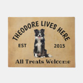 縁どパーソナライズされた犬好き ドアマット (正面)