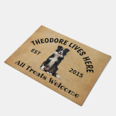 縁どパーソナライズされた犬好き ドアマット (アングル)