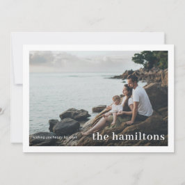 縁どフォトカード大家族名クリスマス シーズンカード