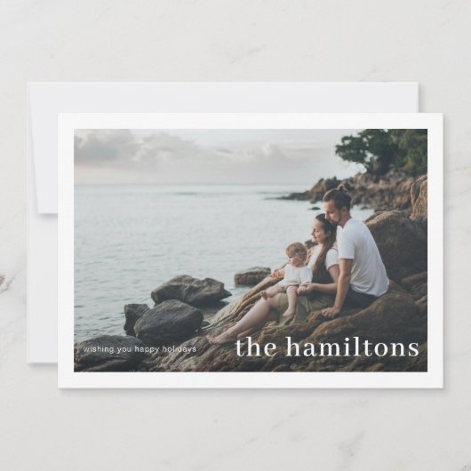 縁どフォトカード大家族名クリスマス シーズンカード (正面)