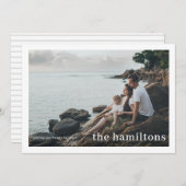 縁どフォトカード大家族名クリスマス シーズンカード (正面/裏面)