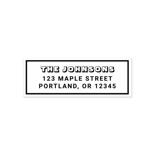 縁どブロックとはっきりしたファミリ名の差出人住所 セルフインキングスタンプ (デザイン)