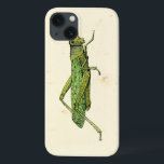縁どプリント iPhone 13ケース<br><div class="desc">このライム縁どプリントは、クリームの背景に緑色のバッタを備えている。ヴィジョンスタジオオリジナルは、あなたの素晴らし人生の昆虫や自然愛好家のためのギフトを作る!</div>