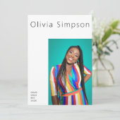 縁どモダンシンプル白写真黒Onyx Grad 案内状 (スタンド正面)