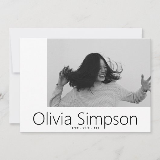 縁どモダンシンプル白写真黒Onyx Grad 案内状 (正面)