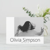 縁どモダンシンプル白写真黒Onyx Grad 案内状 (スタンド正面)