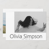 縁どモダンシンプル白写真黒Onyx Grad 案内状 (正面/裏面)