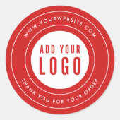 縁どモダンロゴを追加ありカスタムます ラウンドシール (正面)