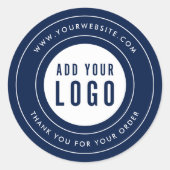 縁どモダンロゴを追加ありカスタムます ラウンドシール (正面)