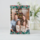 縁どリース写真クリスマスカード サンキューカード (スタンド正面)