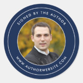 縁ど作家写真で署名された編集可能な色 ラウンドシール (正面)