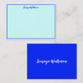 縁ど名とブルーエレガントミニマ空白のリスト ノートカード (正面/裏面)