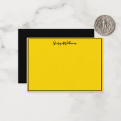 縁ど名と名空白の前と金ゴールドシックミニマル ノートカード (正面/裏面インサイチュ)