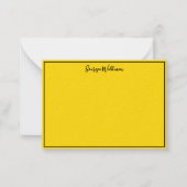 縁ど名と名空白の前と金ゴールドシックミニマル ノートカード (正面)