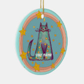 縁ど猫 セラミックオーナメント (右)