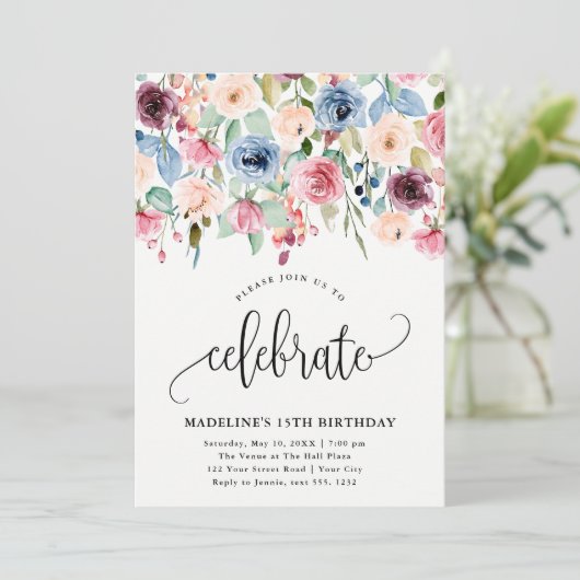 縁ど祝「誕生日」 招待状 (スタンド正面)