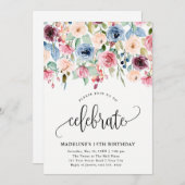 縁ど祝「誕生日」 招待状 (正面/裏面)