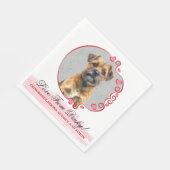 縁ど結婚ドッグ付きテリアのナプキン スタンダードランチョンナプキン (角)