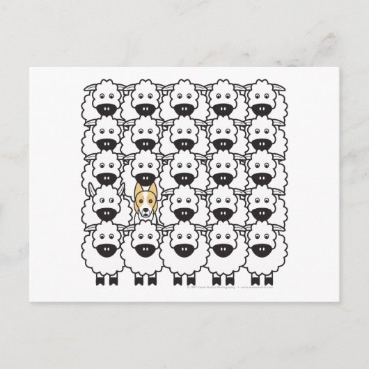 縁ど羊の中の子 ポストカード (正面)