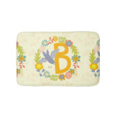 縁ど花の黄色の赤アルファベット文字B バスマット (正面)