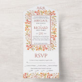 縁ど葉と果実の結婚テラコッタ オールインワン招待状 (内側)