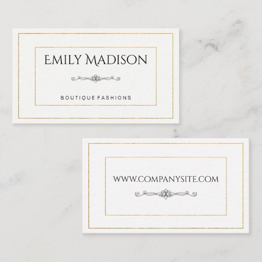 縁ど要エレガント素 名刺 (正面/裏面)