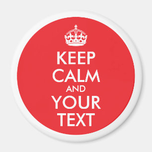 縁ど赤と白保CalmとYour Text マグネット