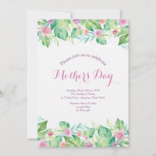 縁ど開花招待状 招待状 (正面)