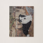 縁ど鶏の丸太小屋 ジグソーパズル (縦)