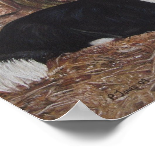 縁ど鶏の丸太小屋 ポスター (角)