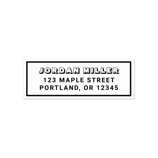 縁どBlockyとはっきりしたName差出人住所 セルフインキングスタンプ (デザイン)