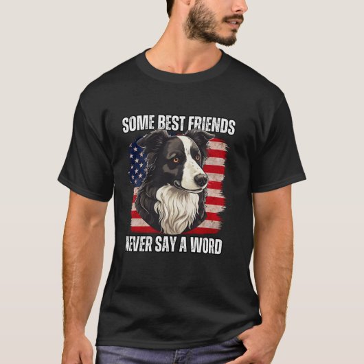 縁どCollieの所有者最高のは決して言わない Tシャツ (正面)