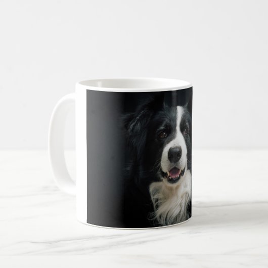 縁どCollieまたは自分の写真 コーヒーマグカップ (正面左)