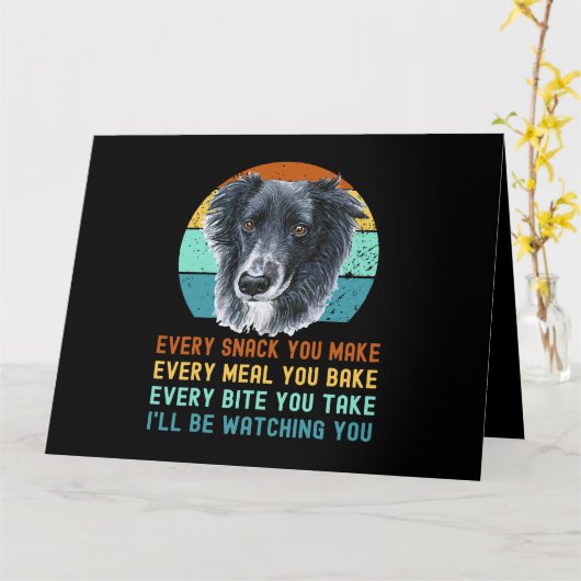 縁どCollieまたはSheepdog カード (黄色い花)