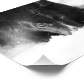 縁どCollieモノクロ写真 フォトプリント (角)